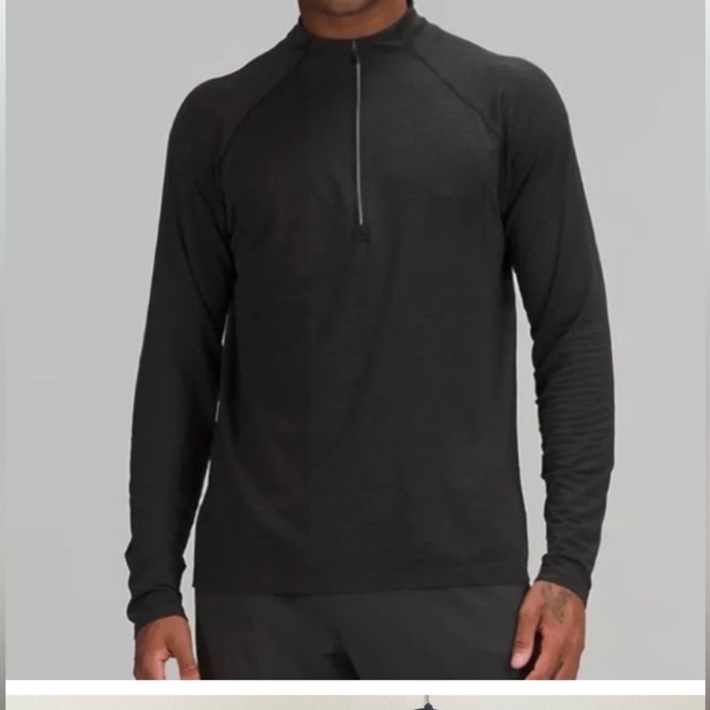 Lululemon Men's Metal Vent Tech Training Half Zip Long Sleeve Top Black XXL